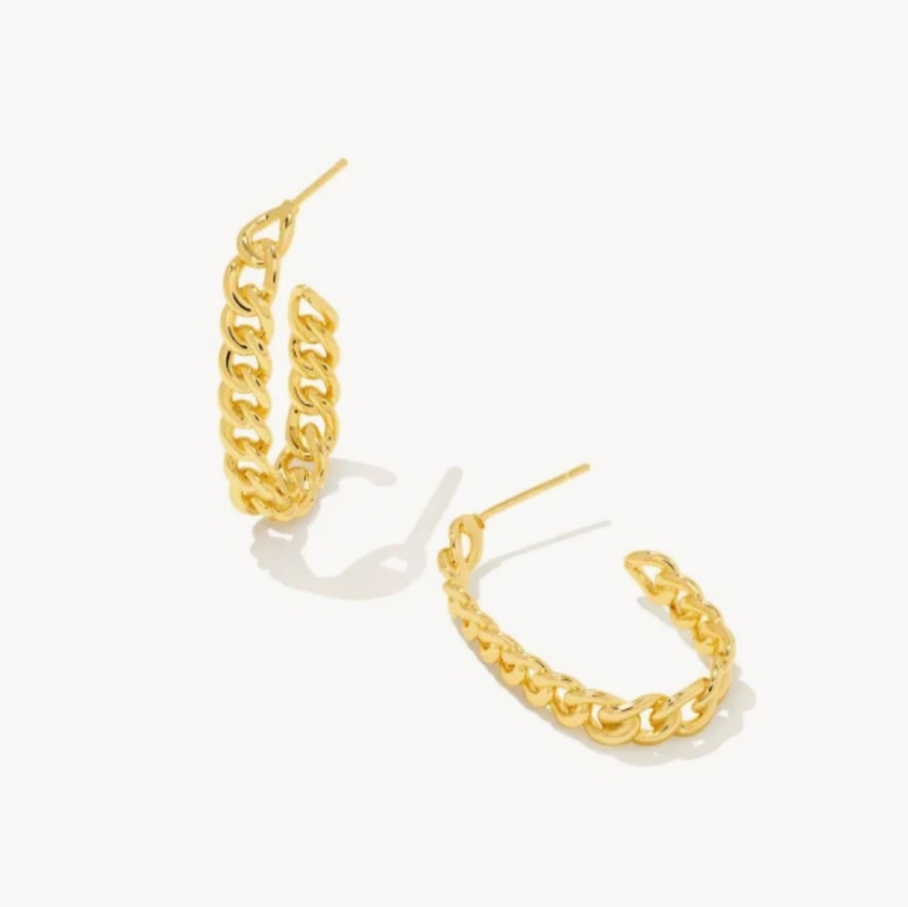 Kendra Scott Grier Hoop Earrings Gold NWT